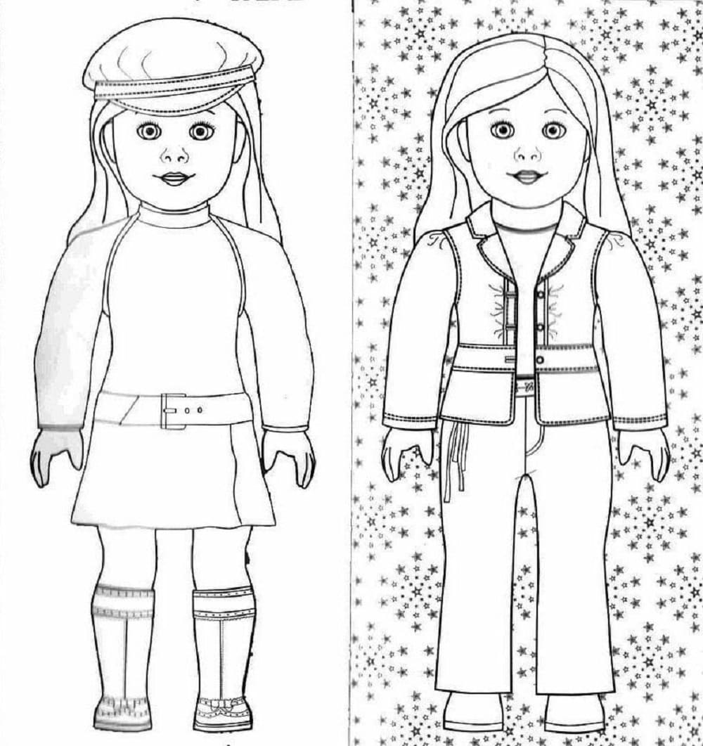 Printable American Girls Photo Coloring Page