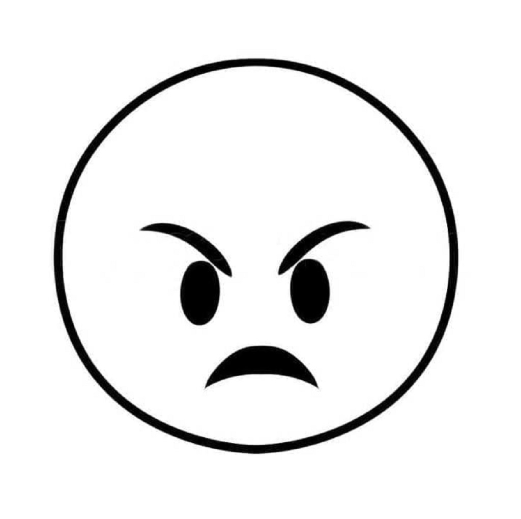 Printable Angry Face Emoji Coloring page