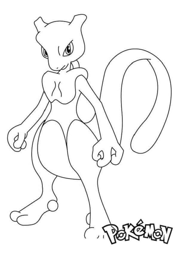 Printable Angry Mewtwo Coloring Page
