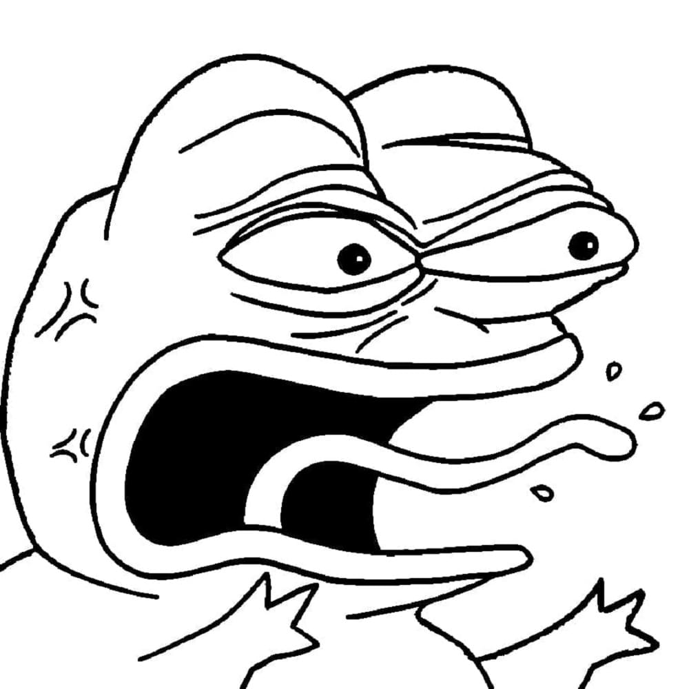 Printable Angry Pepe the Frog Meme Coloring Page