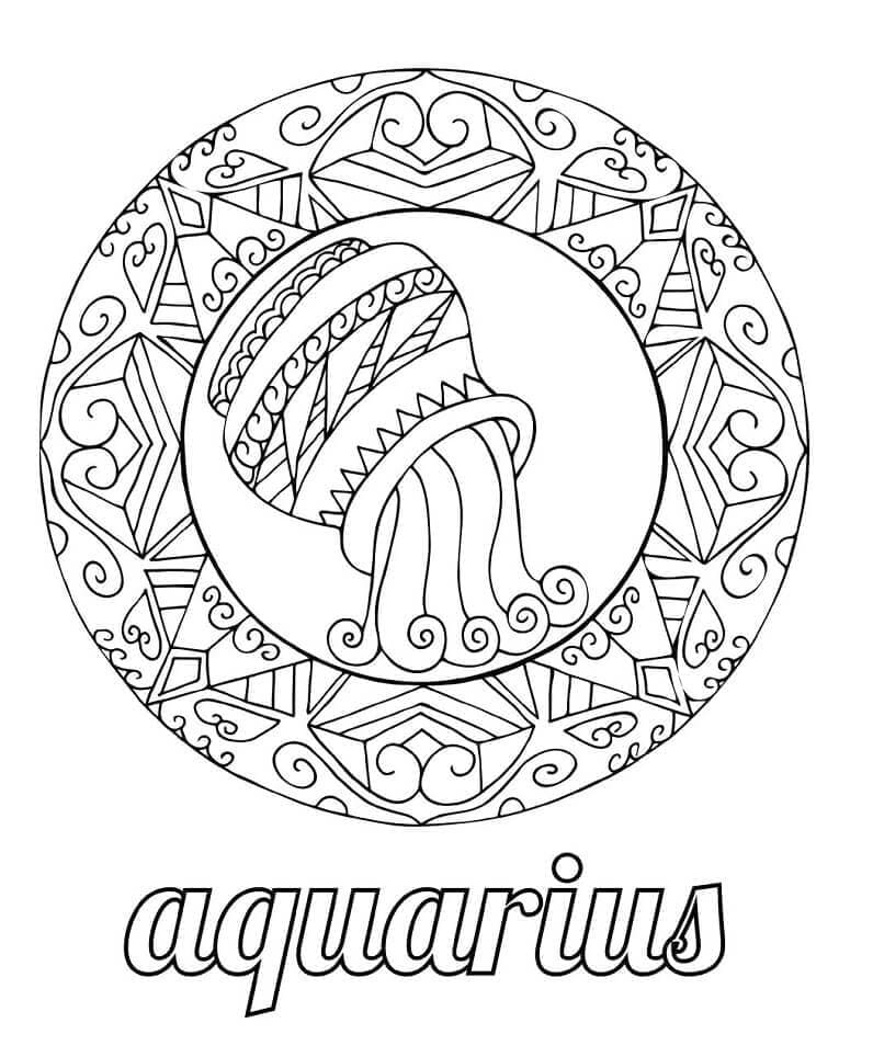 Printable Aquarius Free For Kid Coloring Page