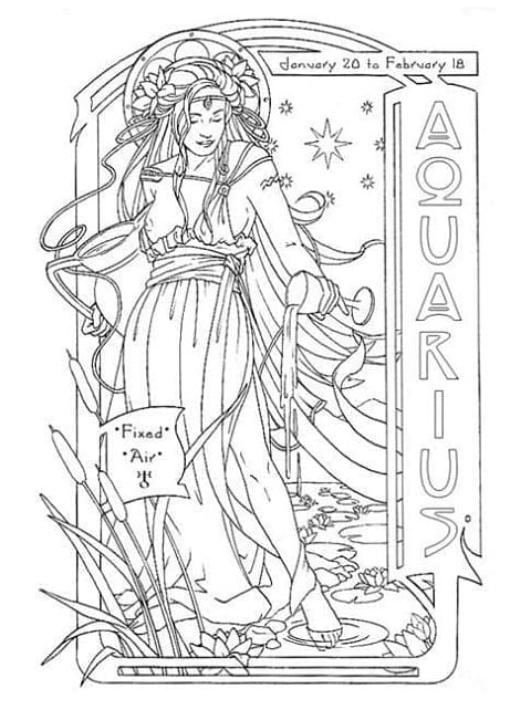 Printable Aquarius Free Picture Coloring Page