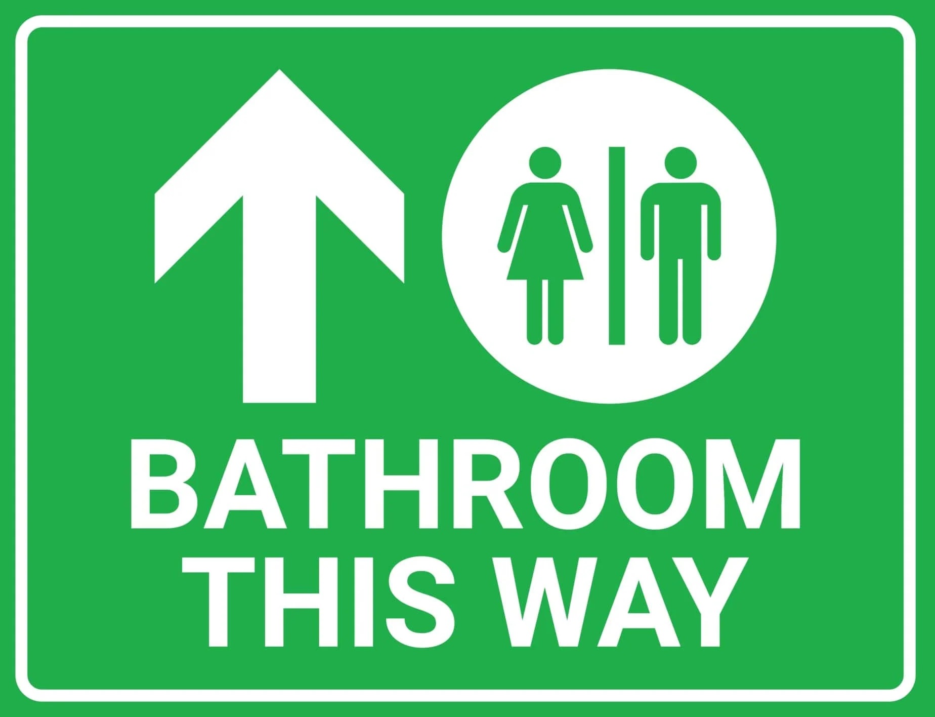 Printable Bathroom This Way Sign