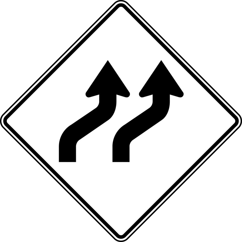 Printable Black And White Two Way Traffic Sign
