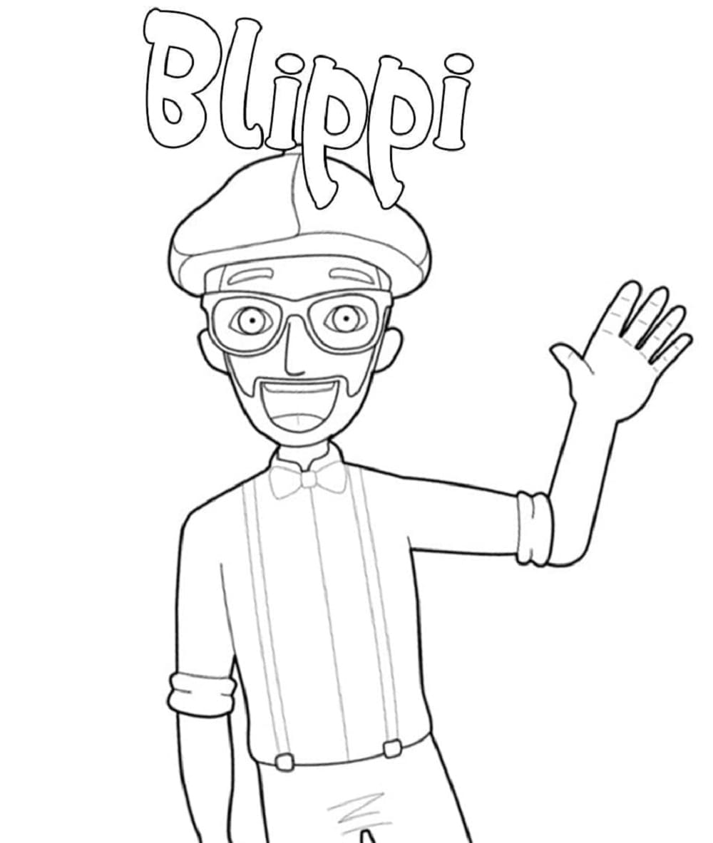Printable Blippi Image Coloring Page