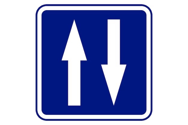 Printable Blue And White Two Way Traffic Sign