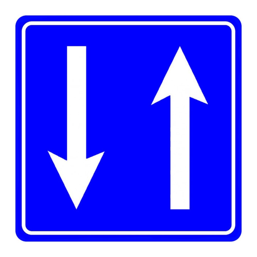 Printable Blue Two Way Traffic Sign