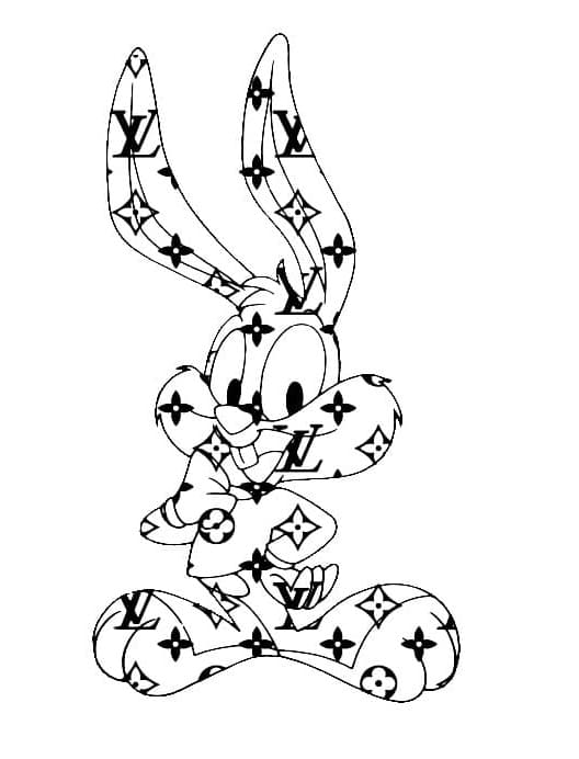 Printable Bugs Bunny and Louis Vuitton Coloring Page