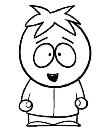 Printable Butters Stotch from South Park Coloring Page