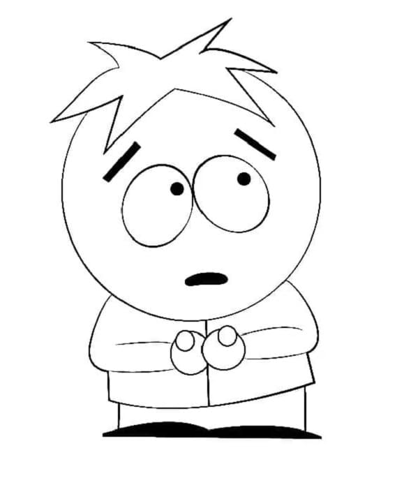 Printable Butters in South Park Coloring Page