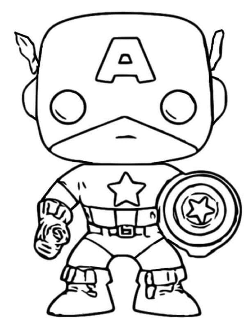 Printable Captain America Funko Pops Coloring Page