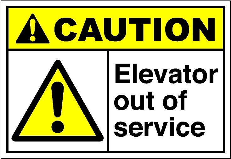Printable Caution Elevator Out of Service Sign