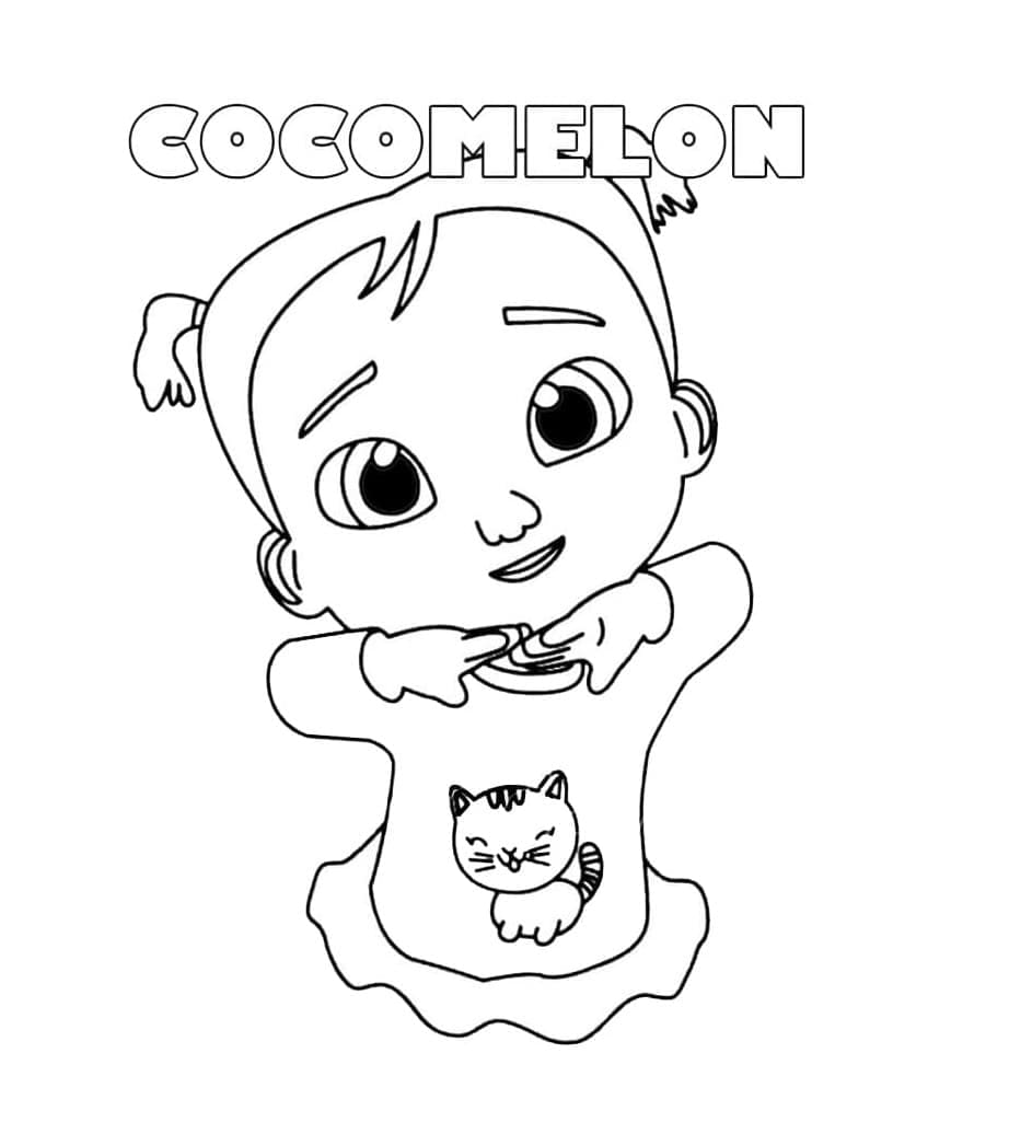Printable Cece from Cocomelon Coloring Page