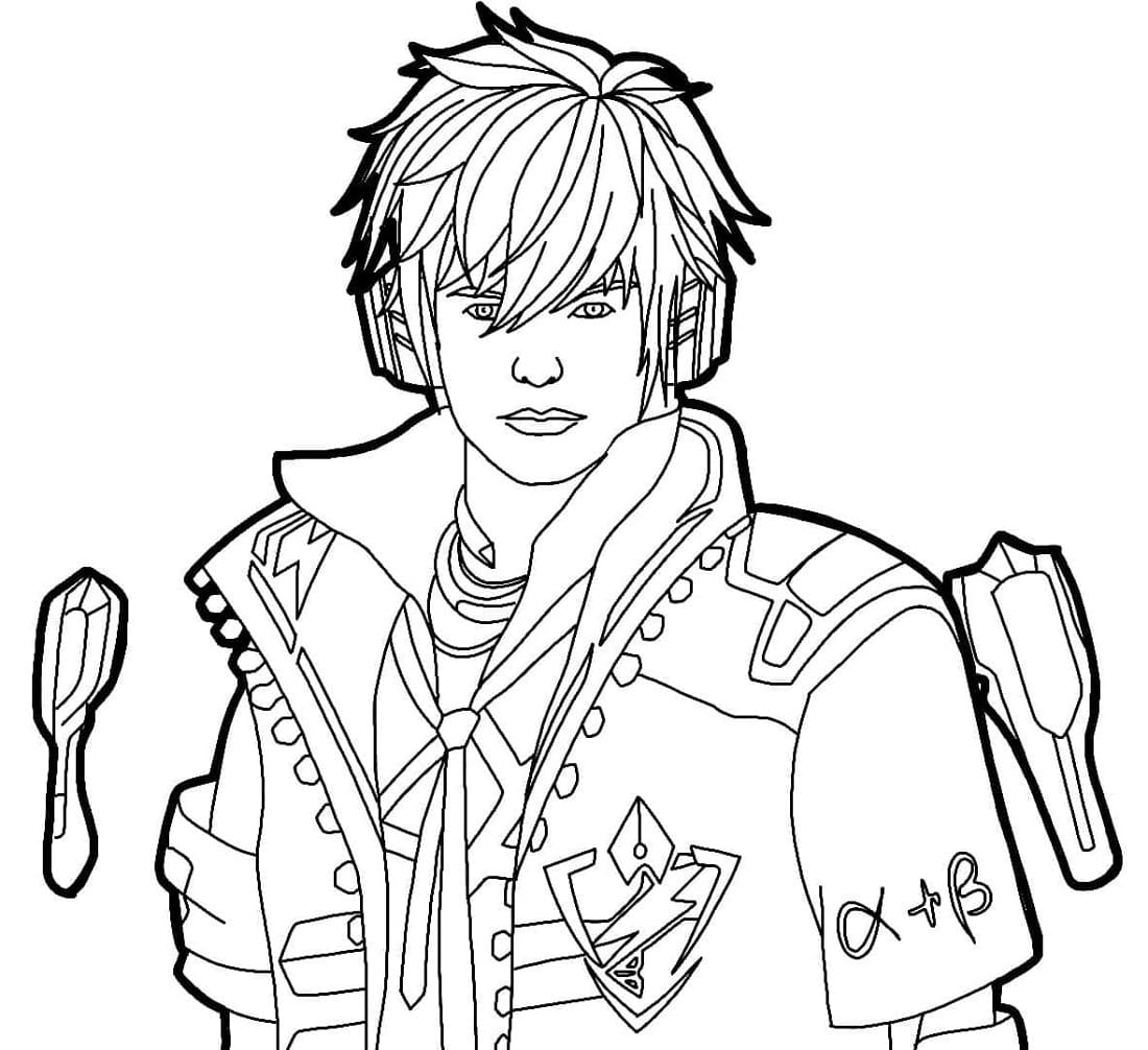 Printable Character in Free Fire Coloring Page