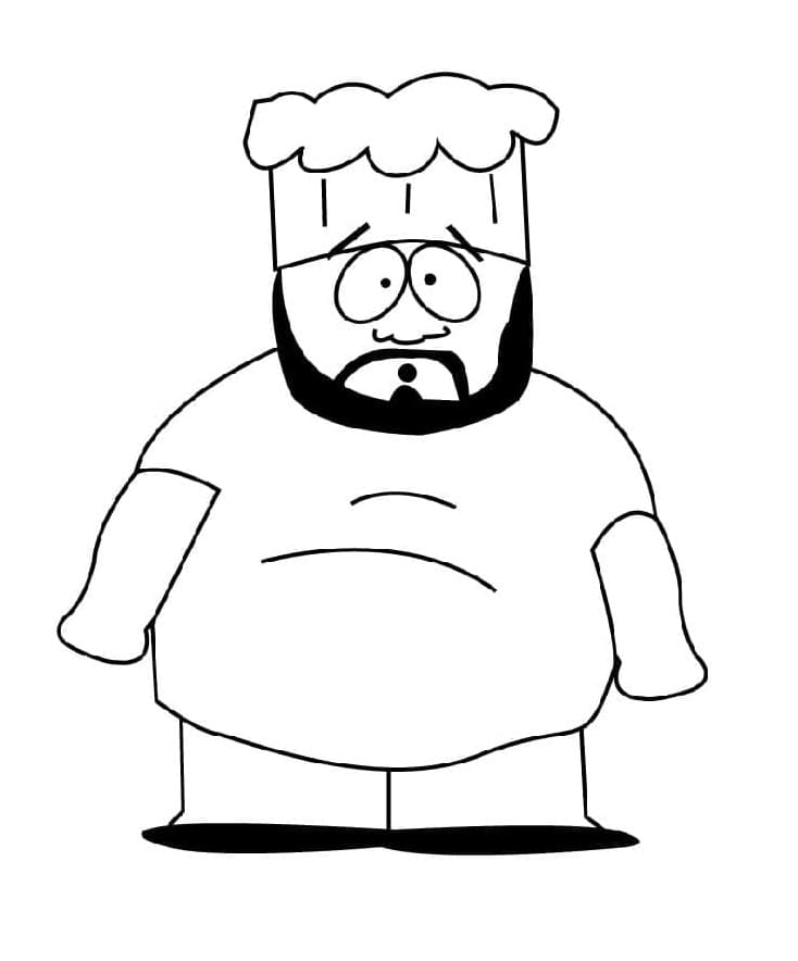 Printable Chef from South Park Coloring Page