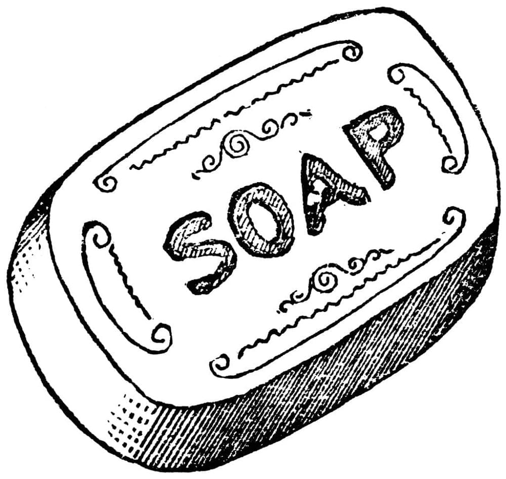 Printable Clean Soap For Hygiene Coloring Page