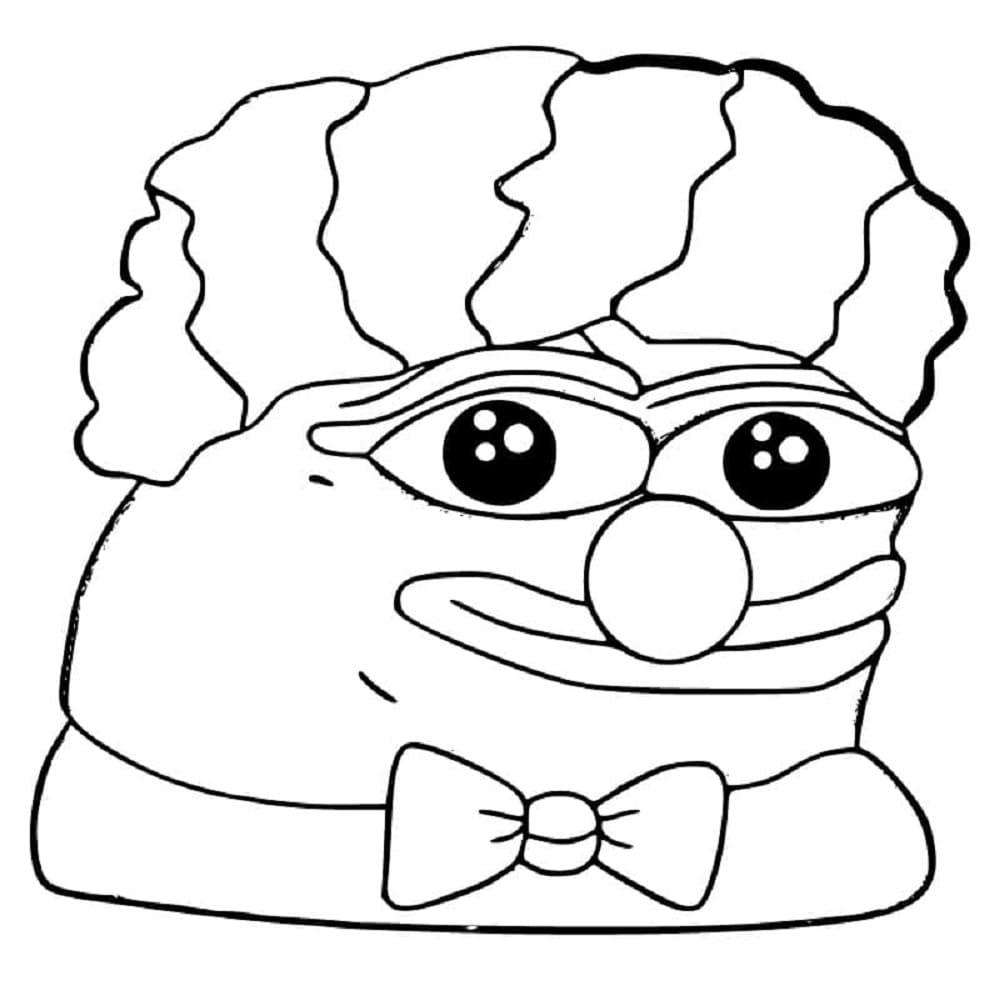 Printable Clown Pepe Meme Coloring Page