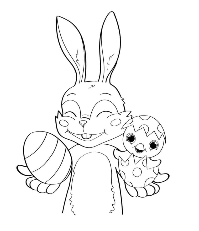 Printable Cocomelon Easter Bunny Coloring Page