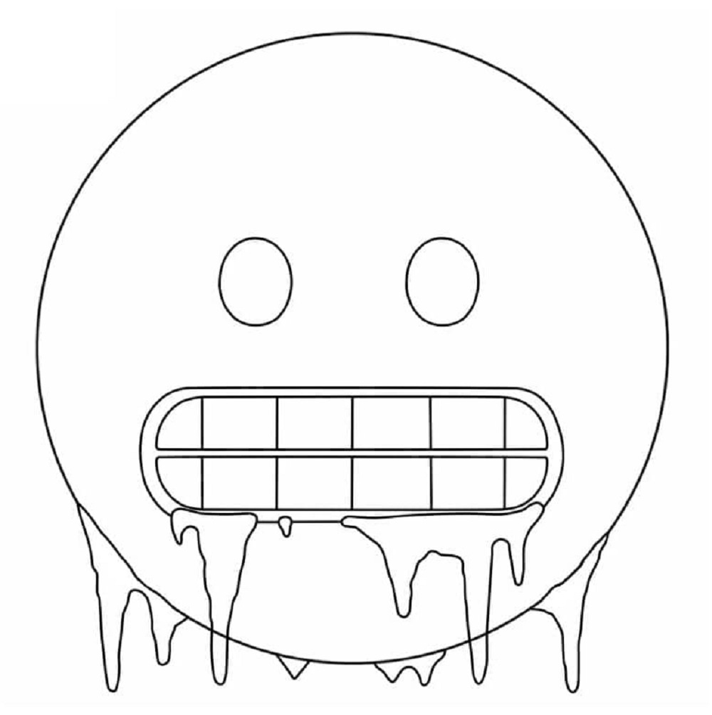 Printable Cold Face Emoji Coloring page