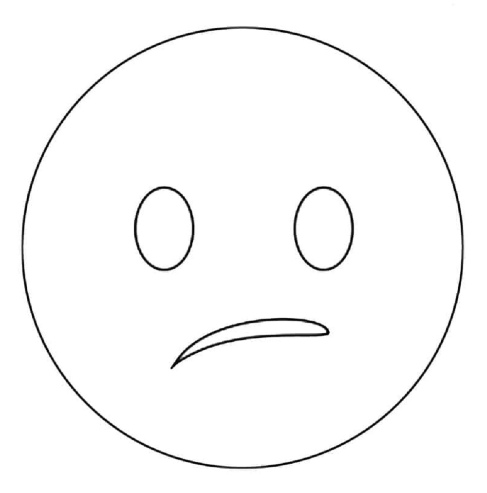 Printable Confused Face Emoji Coloring page