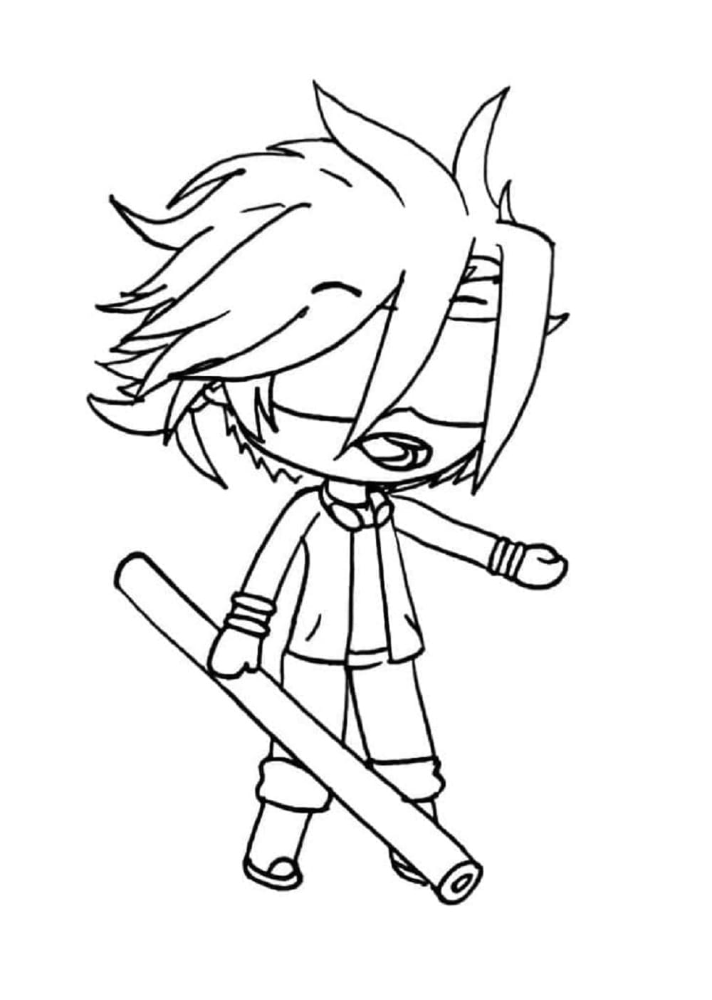 Printable Cool Boy in Gacha Life Coloring Page