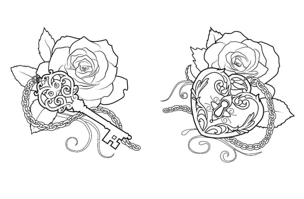 Printable Couple Tattoo Coloring Page