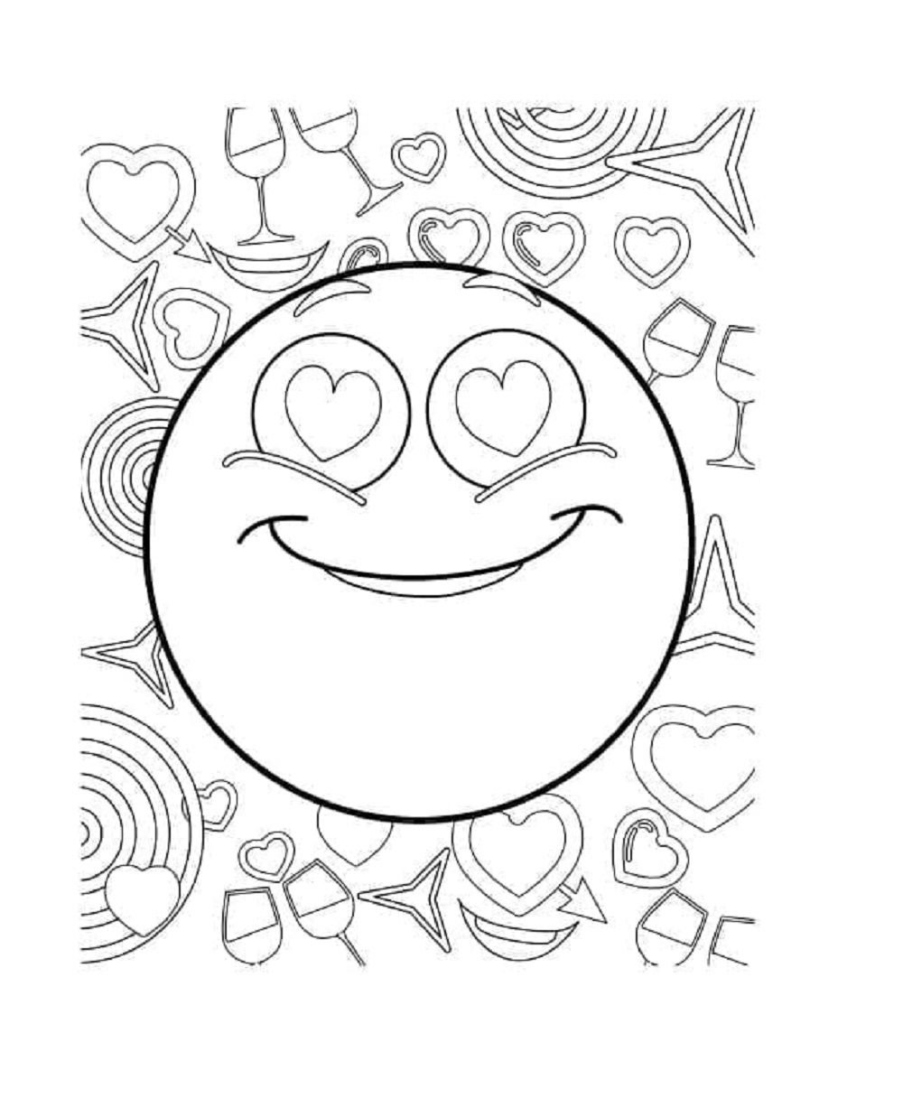 Printable Cute Emoji Coloring page