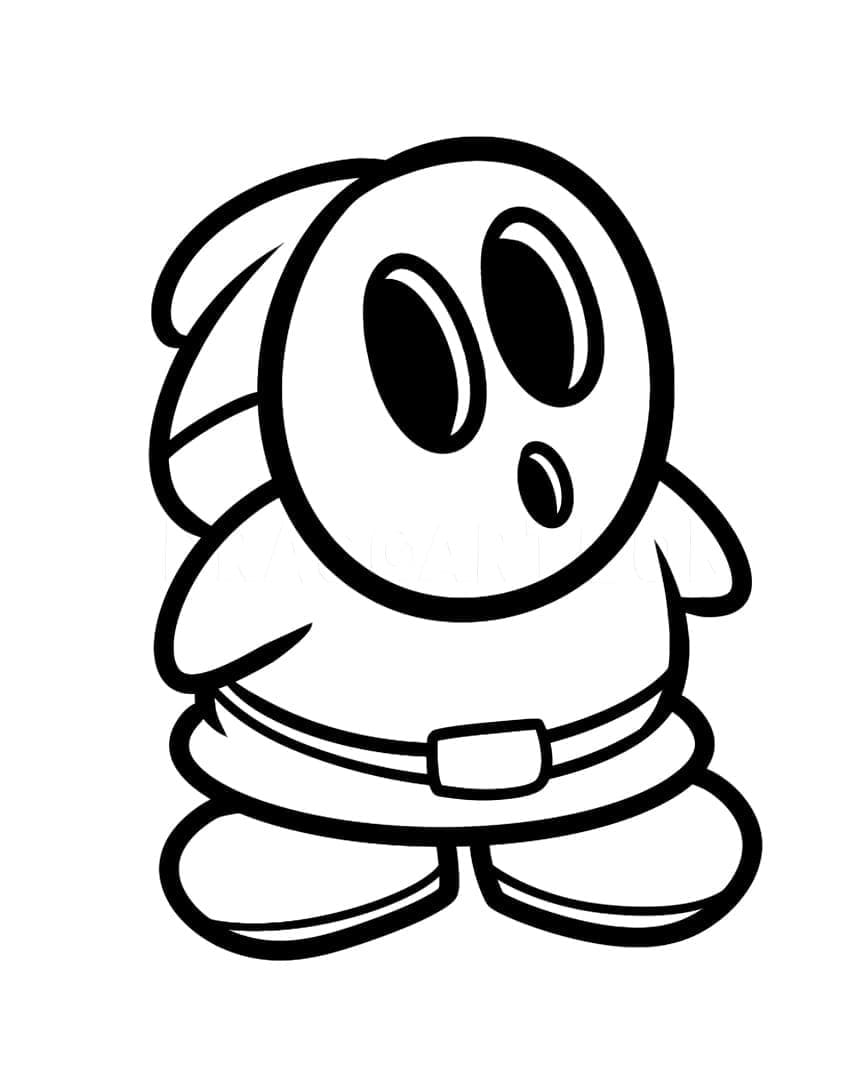 Printable Cute Shy Guy Coloring Page