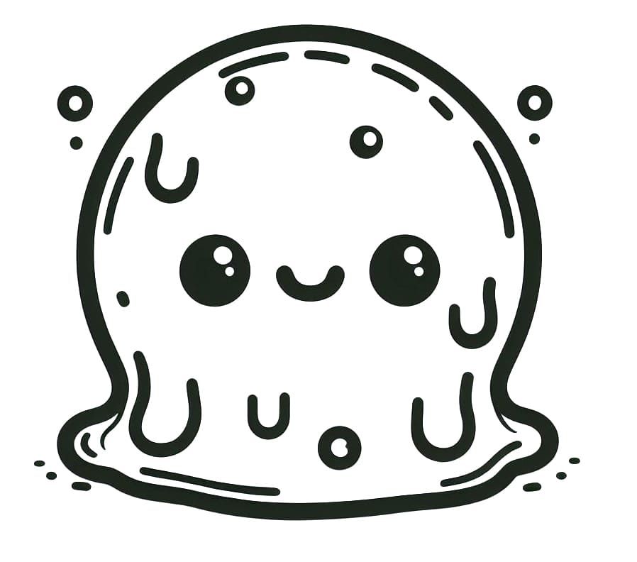 Printable Cute Slime For Kids Coloring Page