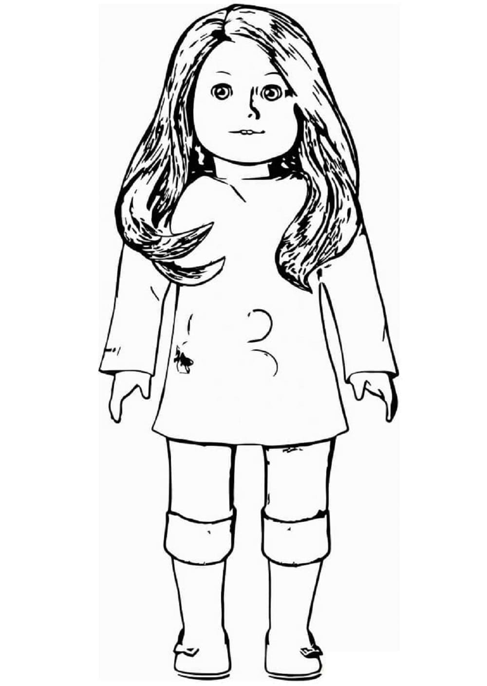 Printable Drawing of American Girl Coloring Page
