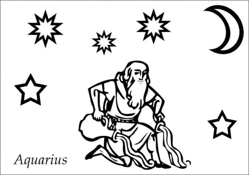 Printable Drawing of Aquarius Coloring Page