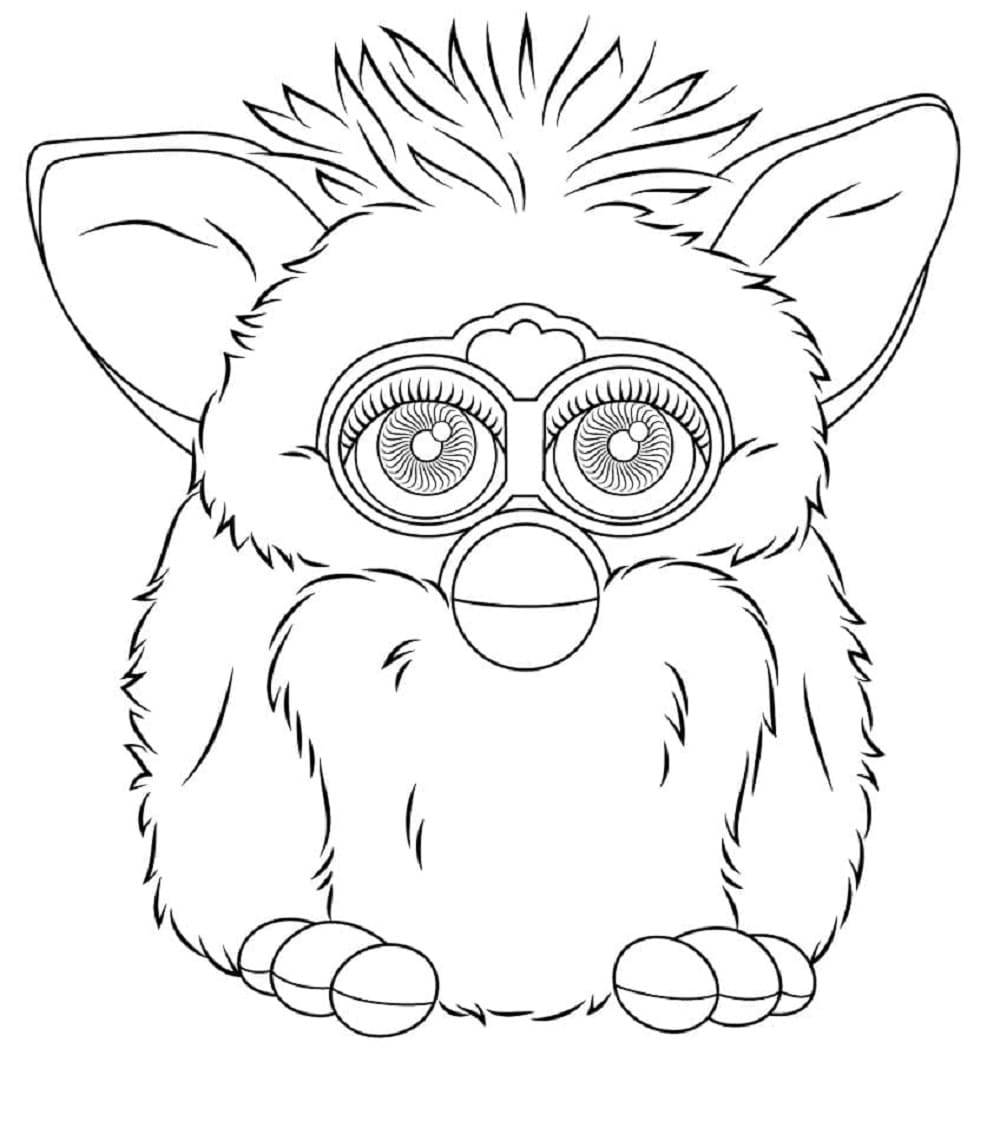 Printable Drawing of Furby Coloring Page