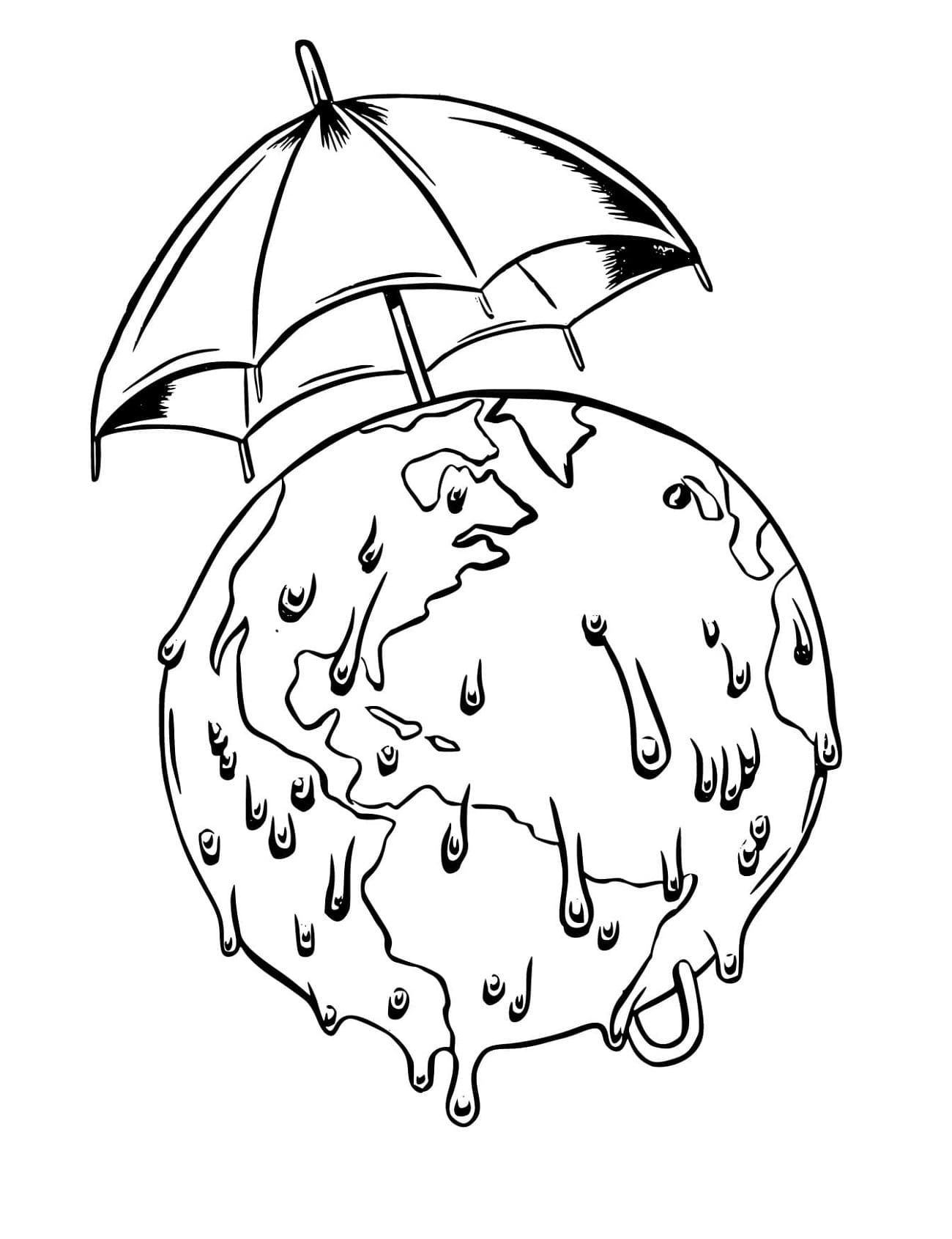 Printable Drawing of Global Warming Coloring Page