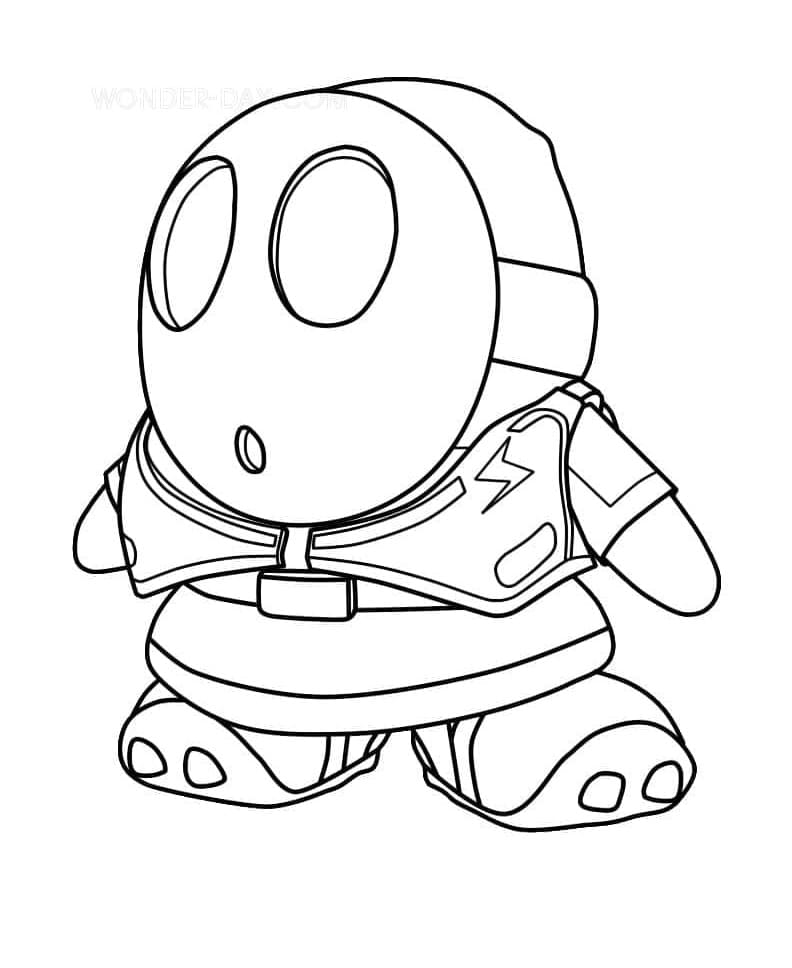 Printable Drawing of Shy Guy Mario Coloring Page