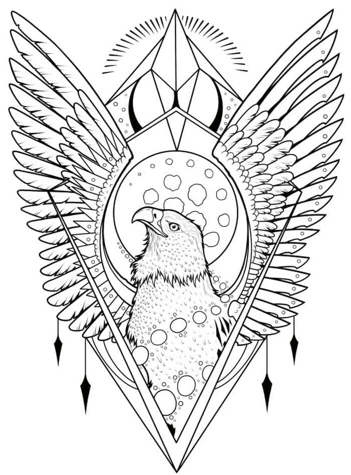 Printable Eagle Tattoo Coloring Page