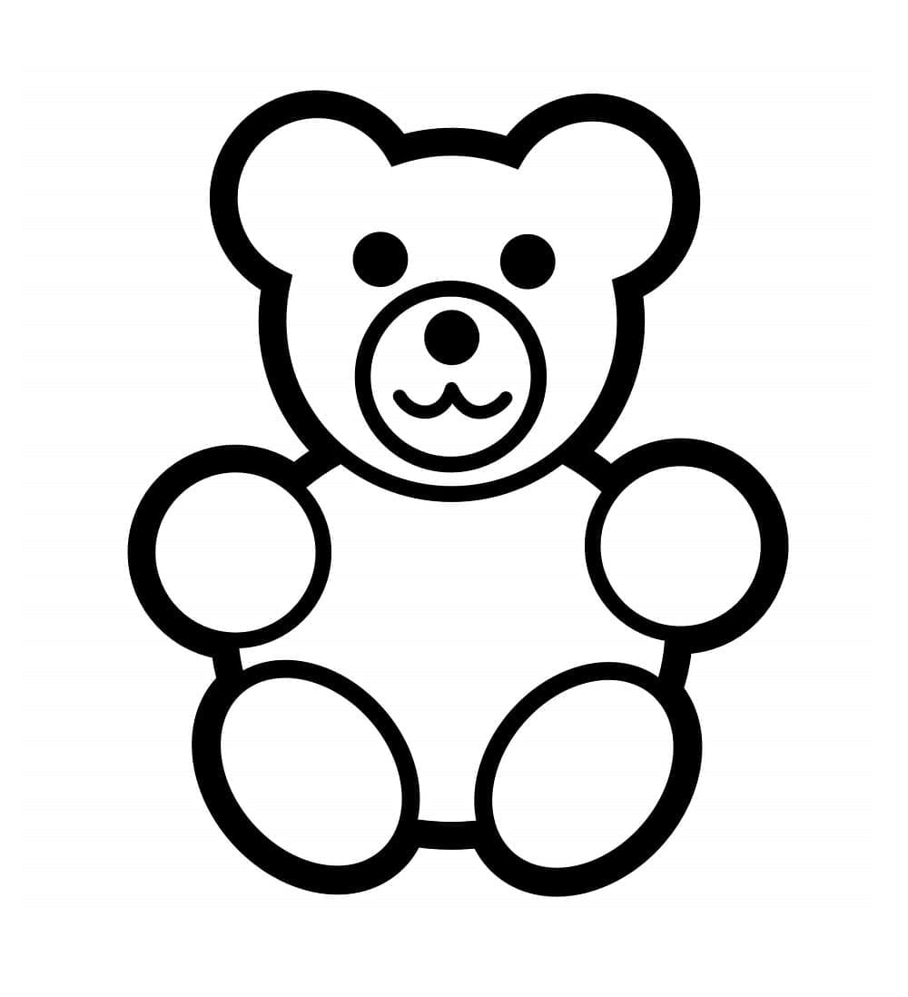 Printable Easy Teddy Bear Coloring Page