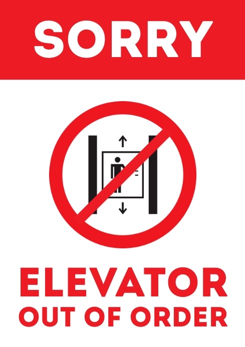 Printable Elvator Out of Order Sign