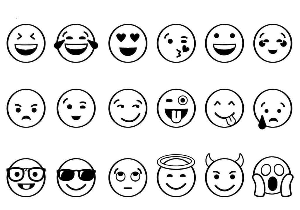 Printable Emojis for Kids Coloring page