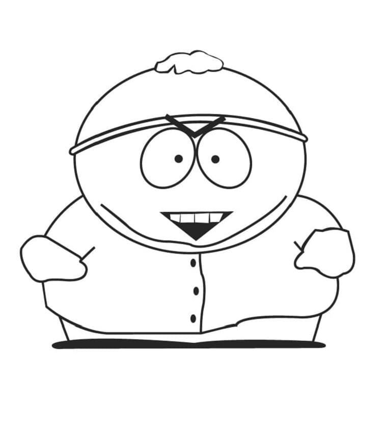 Printable Eric Cartman from South Park Coloring Page