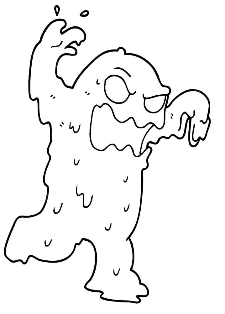 Printable Evil Slime Monster Coloring Page