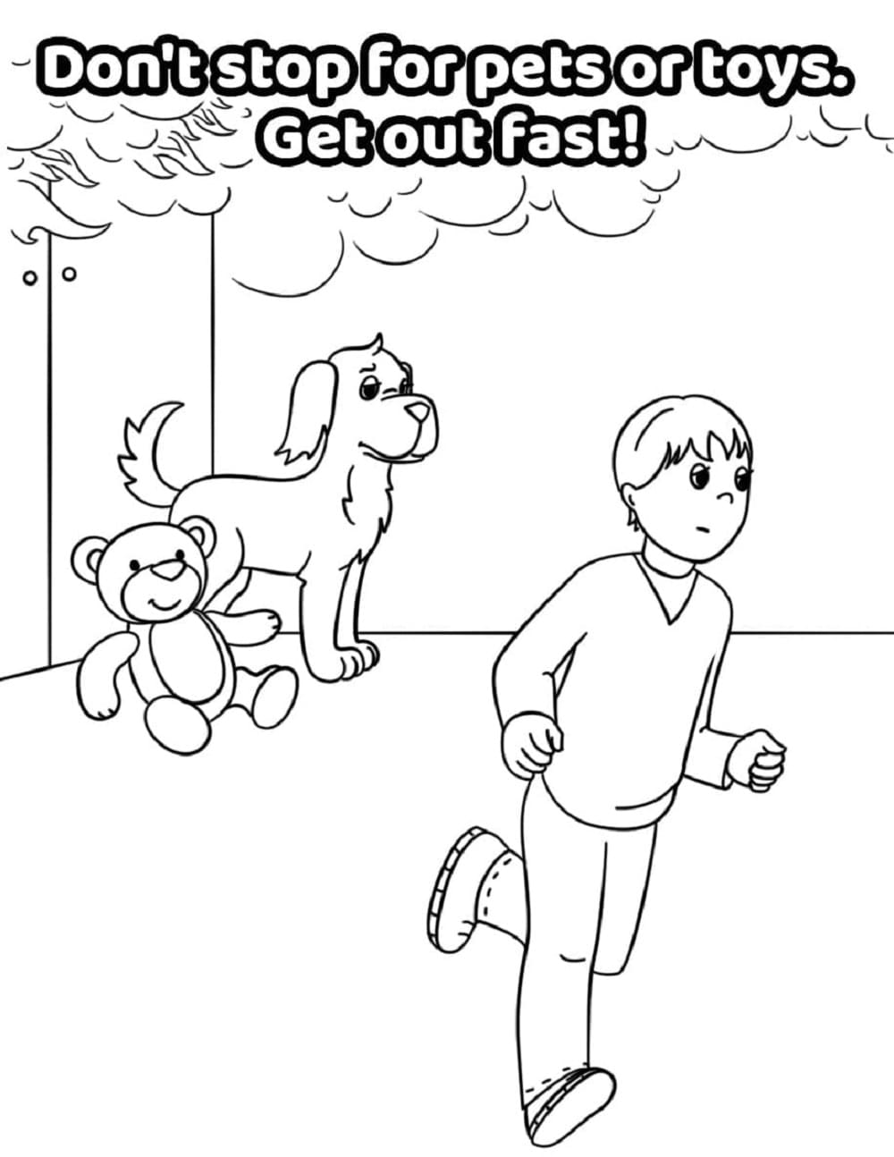 Printable Fire Safety Image Coloring Page