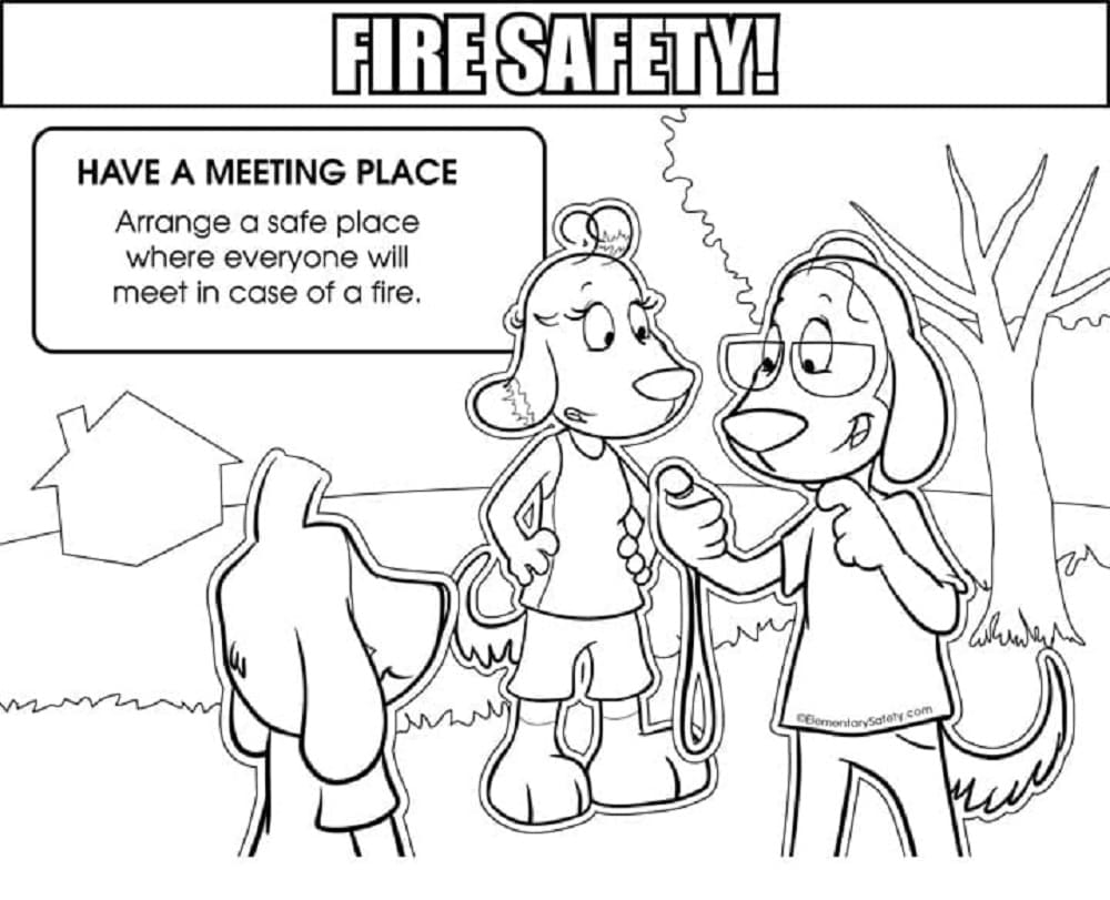 Printable For Kid Fire Safety Coring Page