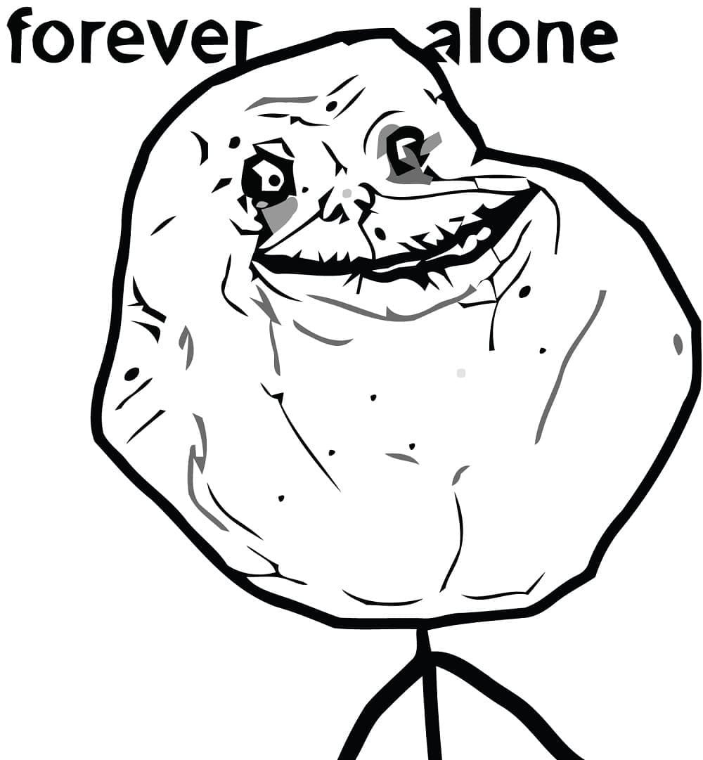 Printable Forever Alone Meme Coloring Page