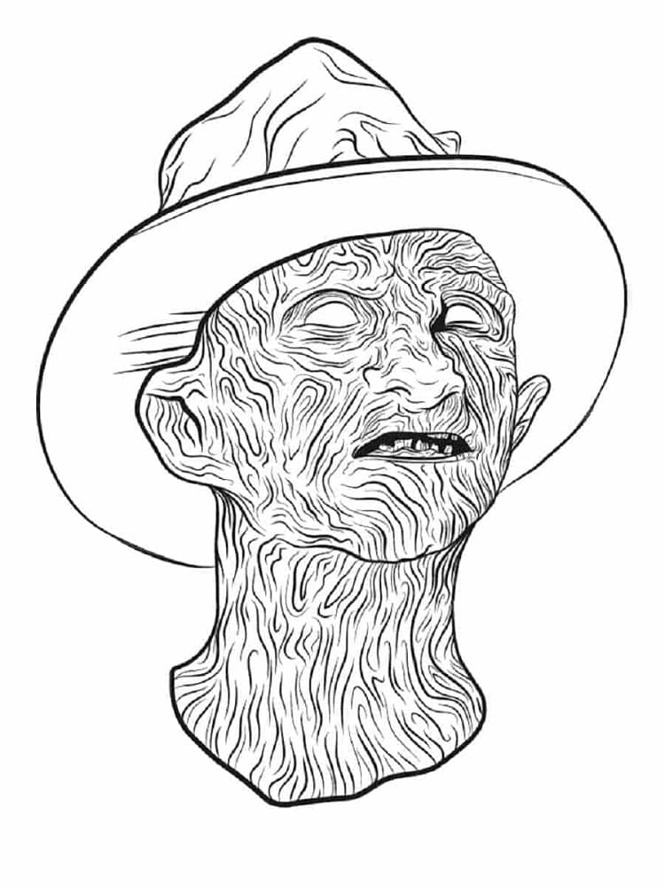 Printable Freddy Krueger Face Coloring Page
