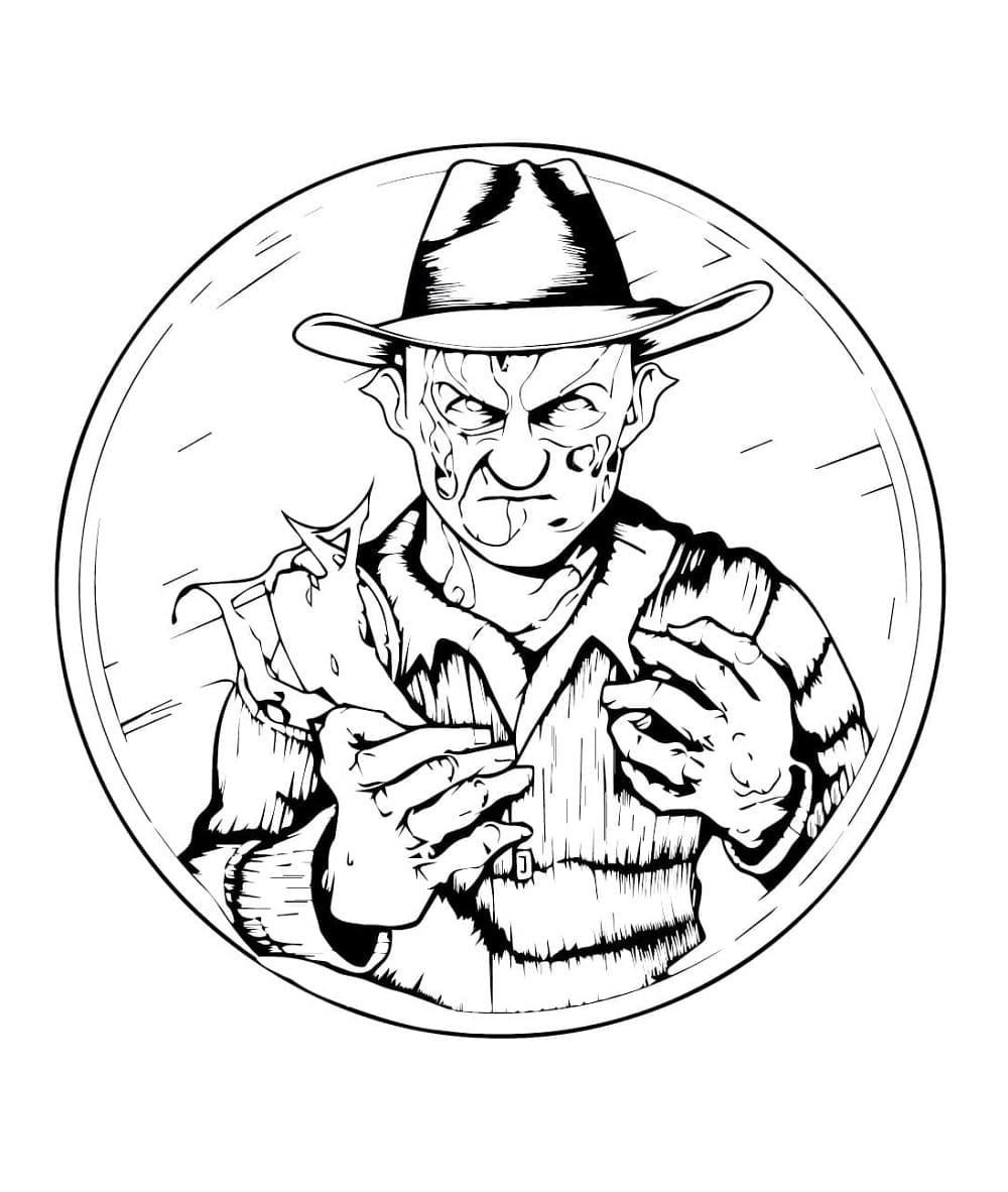 Printable Freddy Krueger For Adult Coloring Page