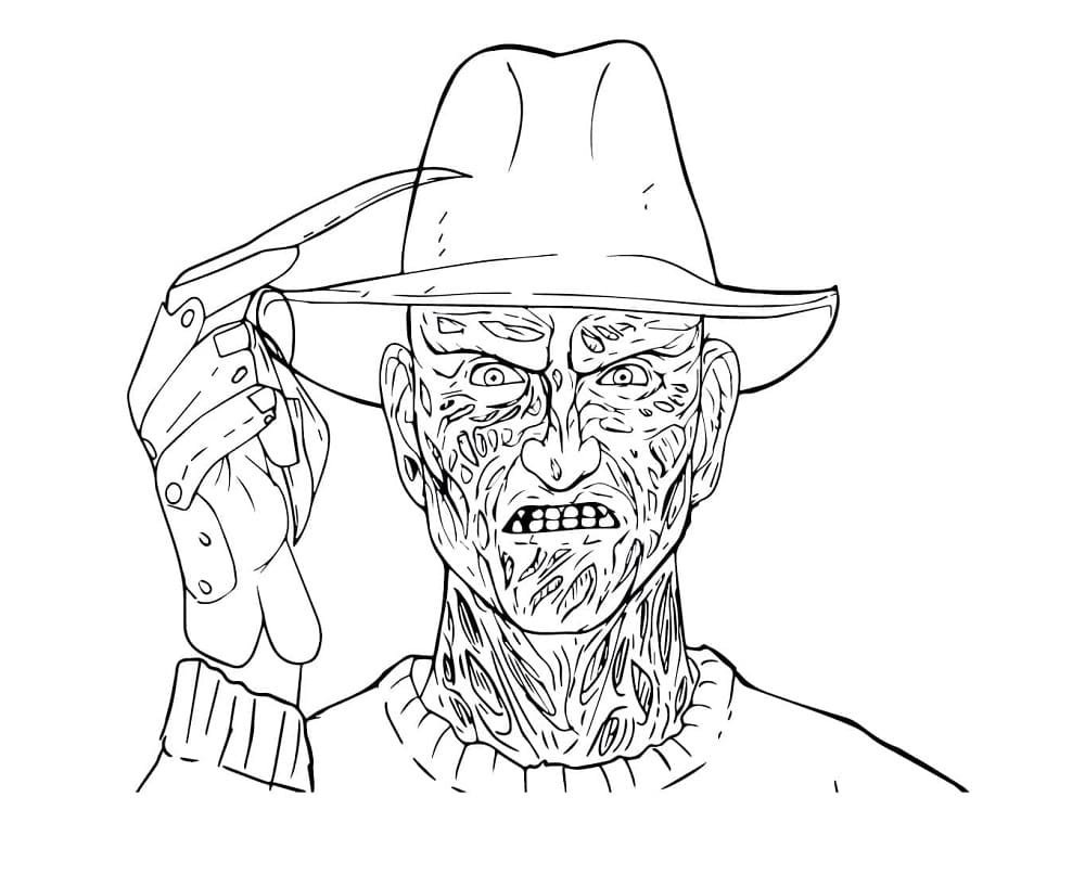 Printable Freddy Krueger For Free Coloring Page