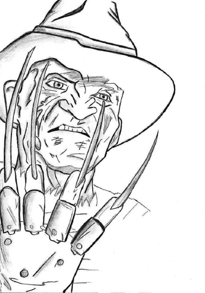 Printable Freddy Krueger Free For Kid Coloring Page