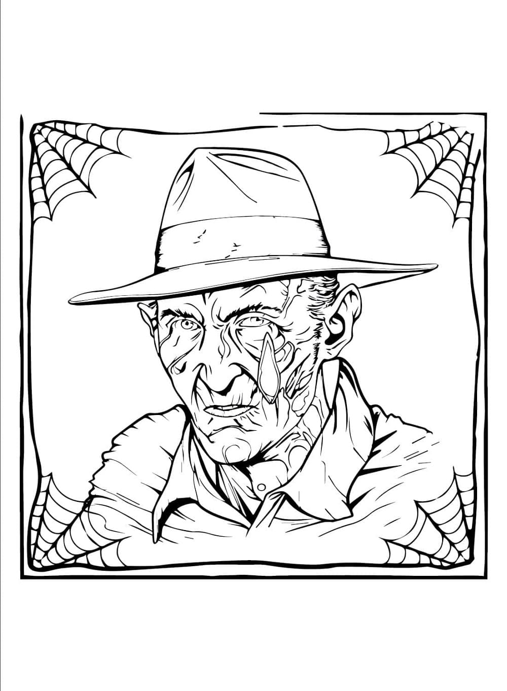 Printable Freddy Krueger Image Coloring Page