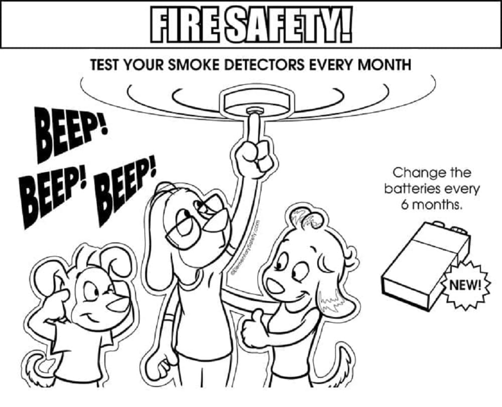 Printable Free Download Fire Safety Coring Page