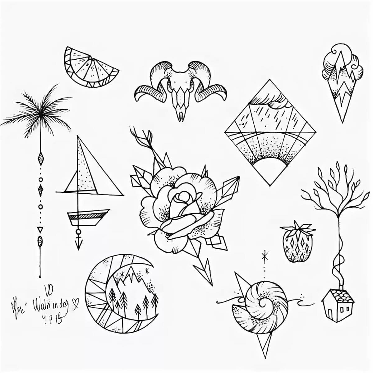 Printable Free Drawing Of Tattoos Coloring Page